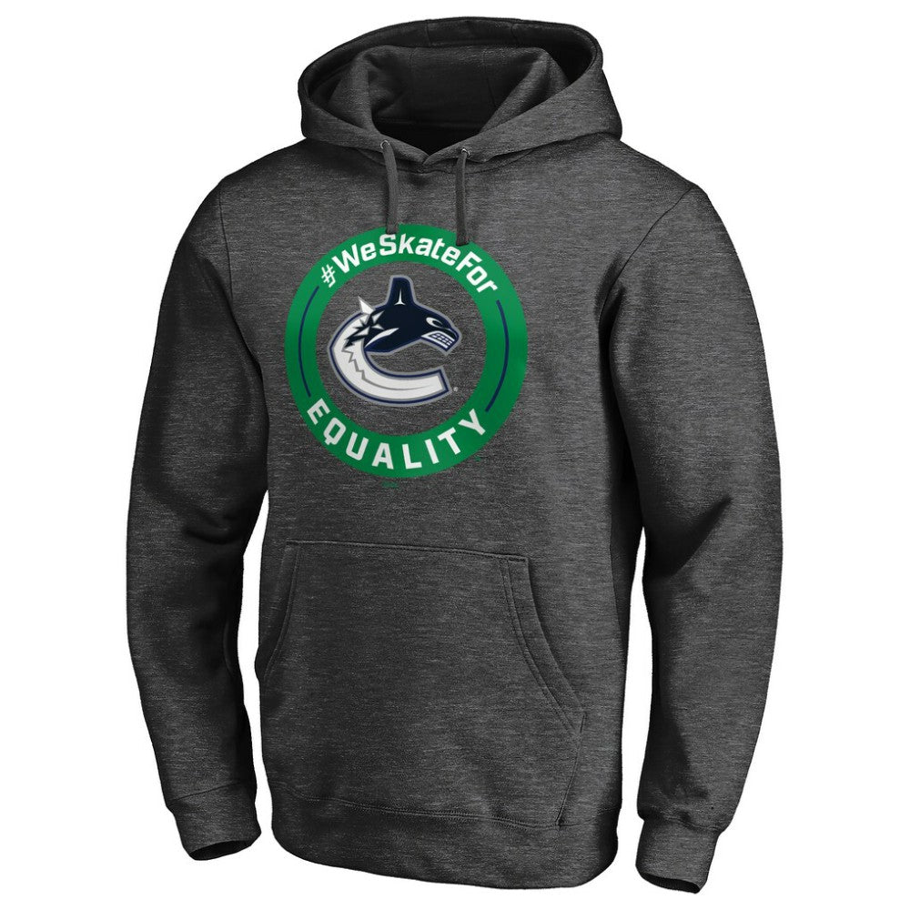 Vancouver Canucks #WeSkateFor Pullover Hoodie Heather Gray