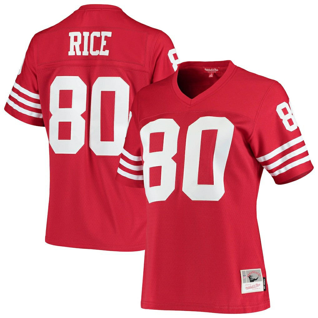 Jerry Rice San Francisco 49ers Women's 1990 Legacy Replica Jersey - Scarlet on sale