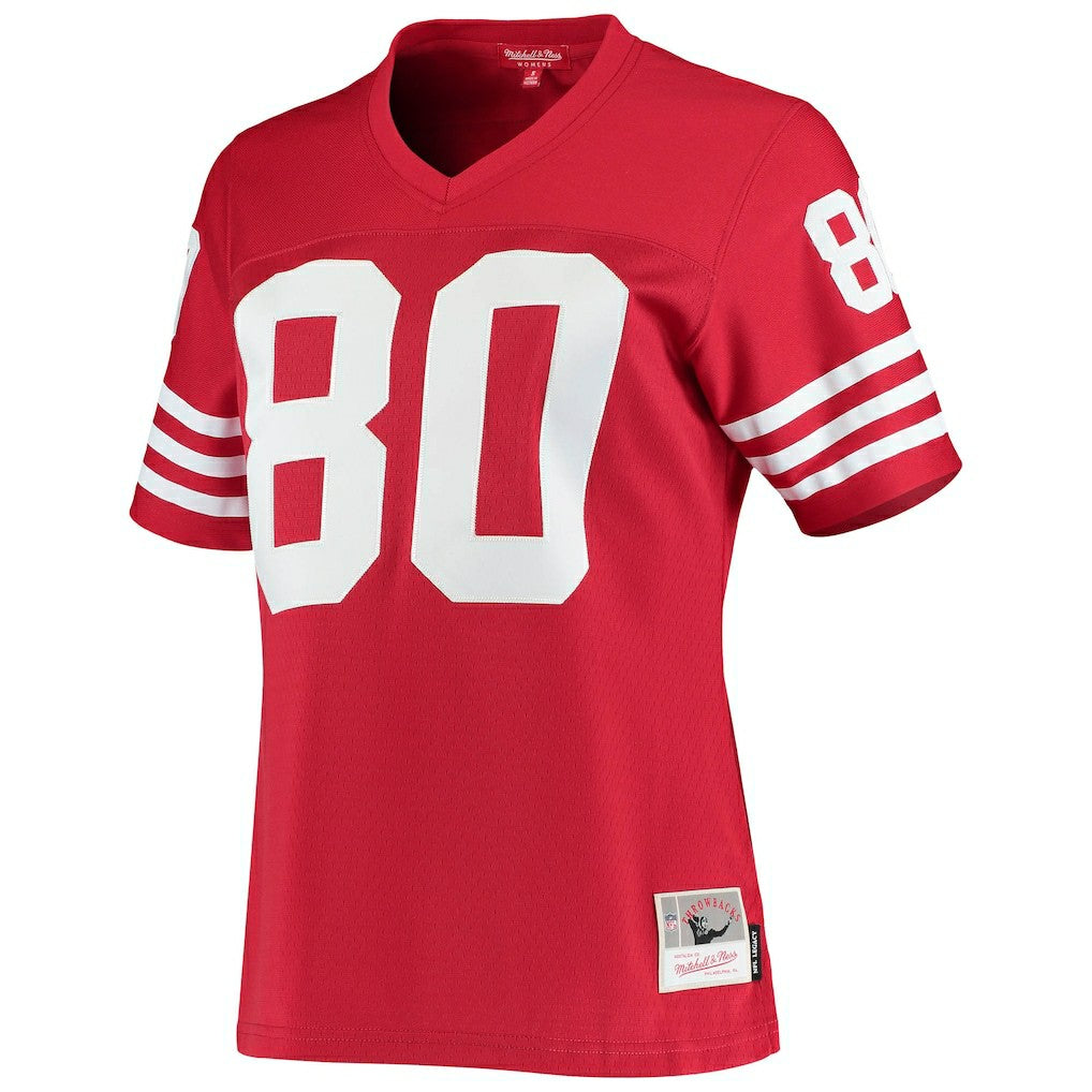 Jerry Rice San Francisco 49ers Women's 1990 Legacy Replica Jersey - Scarlet on sale