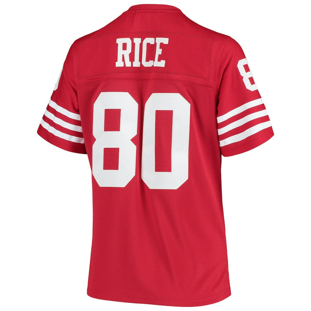Jerry Rice San Francisco 49ers Women's 1990 Legacy Replica Jersey - Scarlet on sale