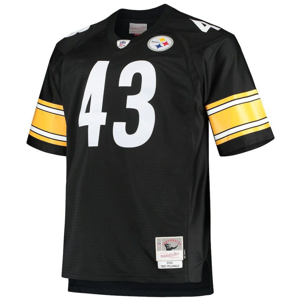 Troy Polamalu Pittsburgh Steelers Big & Tall 2005 Retired Player Replica Jersey - Black on sale