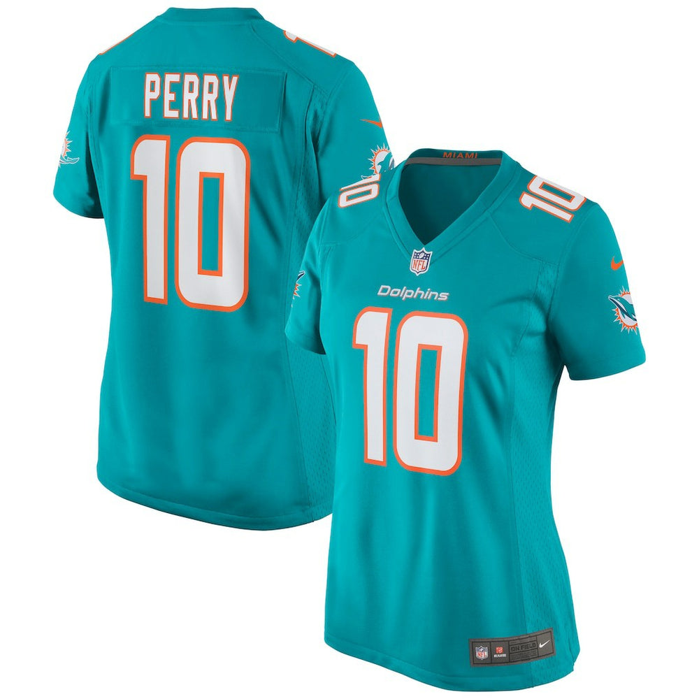 Malcolm Perry Miami Dolphins Women's Game Jersey - Aqua
