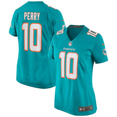 Malcolm Perry Miami Dolphins Women's Game Jersey - Aqua