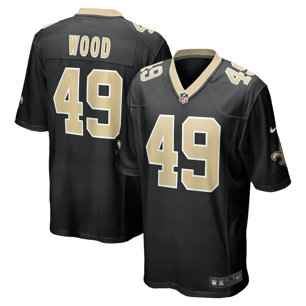 Zach Wood New Orleans Saints Game Jersey - Black