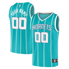 Charlotte Hornets Fast Break Replica Custom Jersey - Icon Edition - Teal