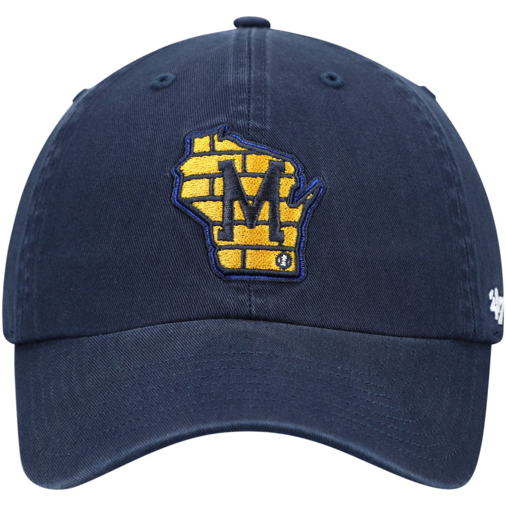 Milwaukee Brewers Clean Up Adjustable Hat Navy | 47 brand