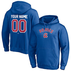 Atlanta Braves Cooperstown Winning Streak Personalized Name & Number Pullover Hoodie Royal