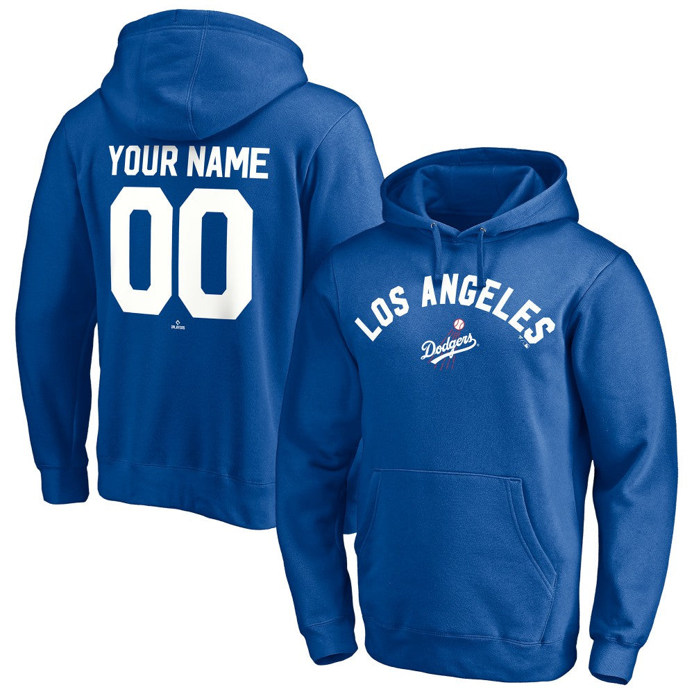 Los Angeles Dodgers Cooperstown Winning Streak Personalized Name & Number Pullover Hoodie Royal