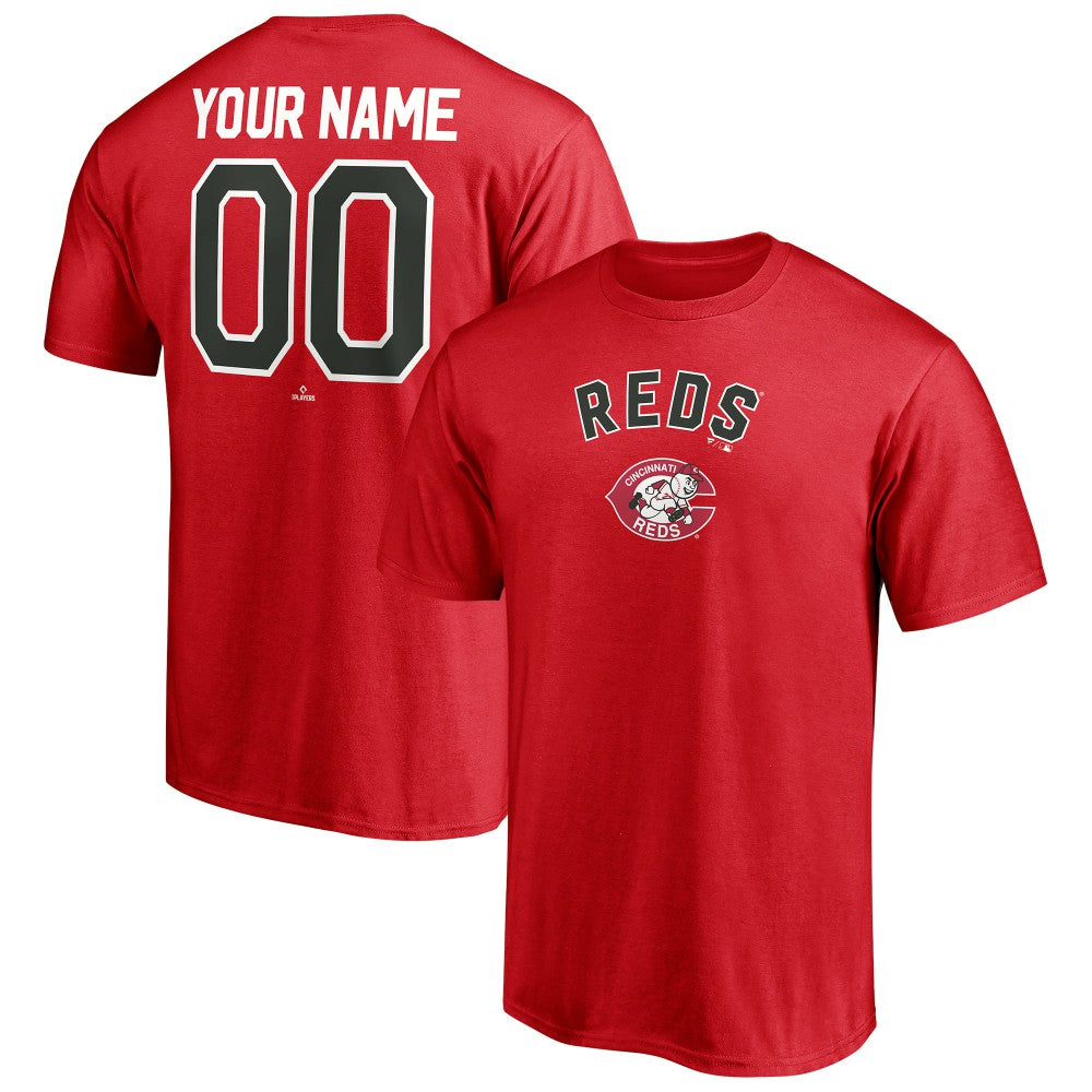 Cincinnati Reds Cooperstown Winning Streak Personalized Name & Number T-Shirt Red