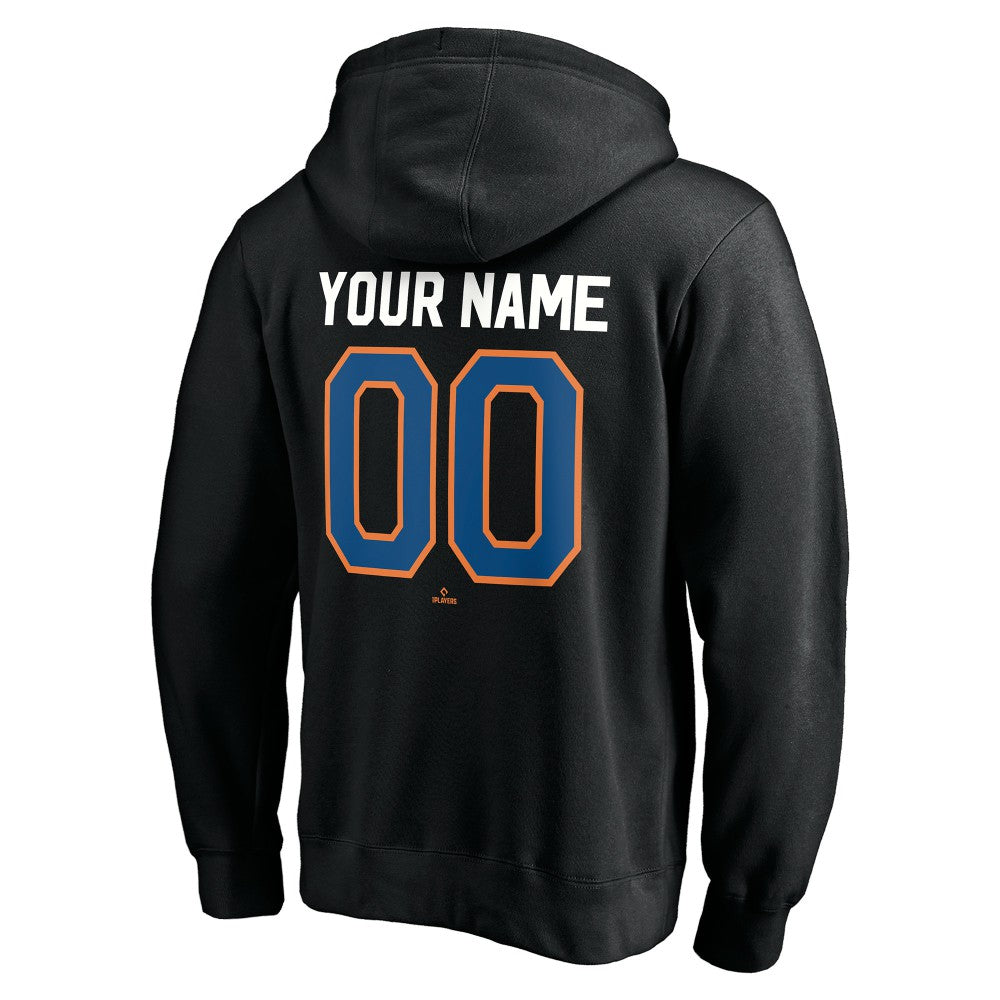 New York Mets Cooperstown Winning Streak Alternate Personalized Name & Number Pullover Hoodie Black