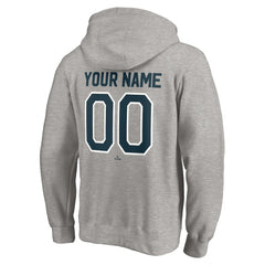 New York Yankees Cooperstown Winning Streak Alternate Personalized Name & Number Pullover Hoodie Heathered Gray