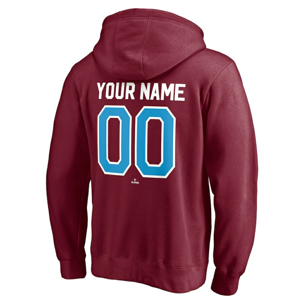 Philadelphia Phillies Cooperstown Winning Streak Alternate Personalized Name & Number Pullover Hoodie Burgundy