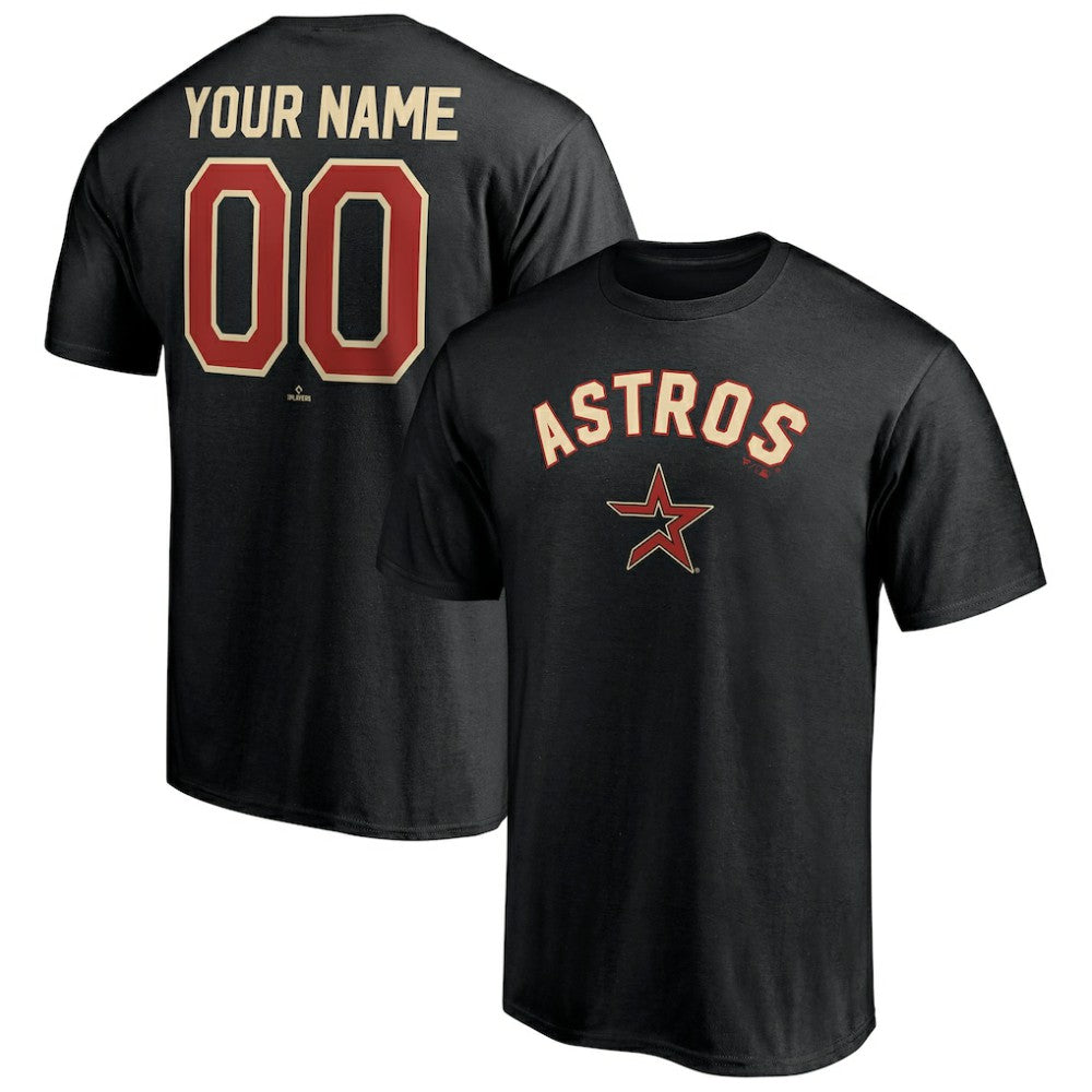 Houston Astros Cooperstown Winning Streak Alternate Personalized Name & Number T-Shirt Black