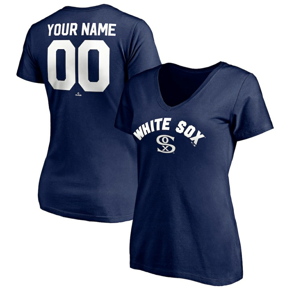 Chicago White Sox Women's Cooperstown Winning Streak Alternate Personalized Name & Number V-Neck T-Shirt Navy