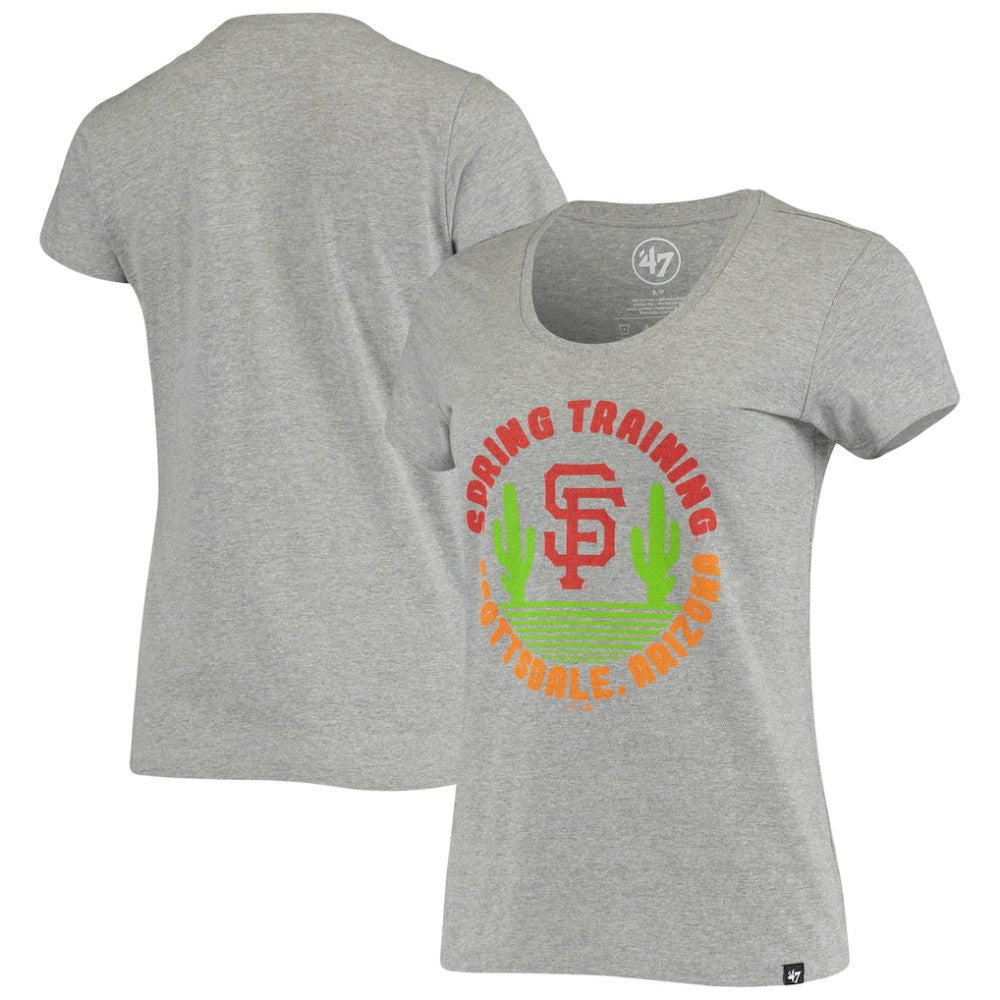 San Francisco Giants Women's Spring Training Cactus Circle Scoop Neck T-Shirt Heathered Gray | 47 brand