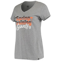 San Francisco Giants Women's Spring Training Fade V-Neck T-Shirt Heathered Gray | 47 brand