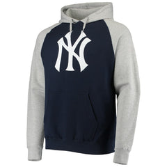 New York Yankees Stitches Raglan Pullover Hoodie Heathered Gray/Navy