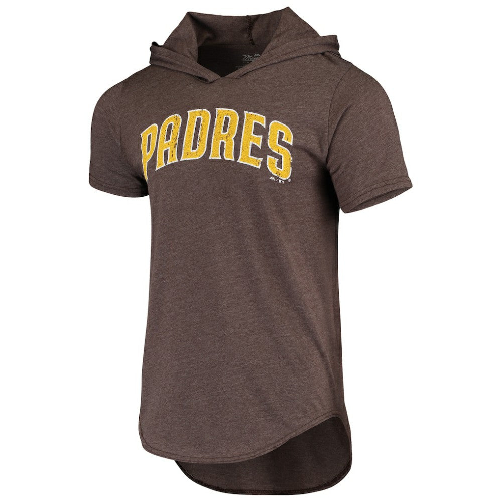 Fernando Tatis Jr. San Diego Padres Majestic Threads Softhand Player Tri-Blend Hoodie T-Shirt Heathered Brown