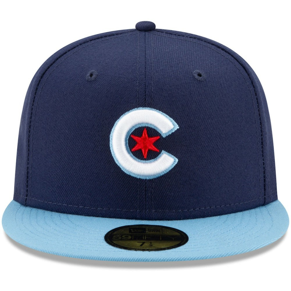 Chicago Cubs 2021 City Connect 59FIFTY Fitted Hat Navy/Light Blue | New Era