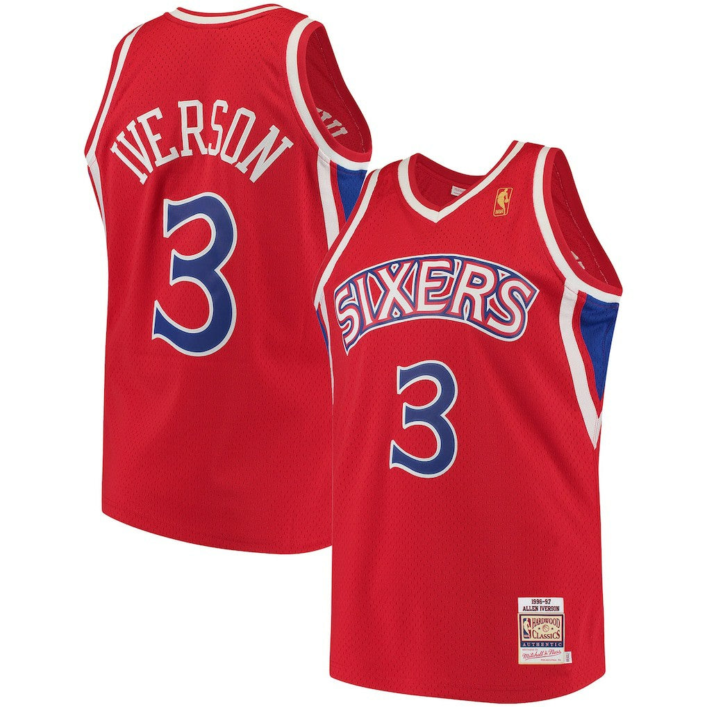 Allen Iverson Philadelphia 76ers 1996/97 Hardwood Classics Authentic Jersey - Red