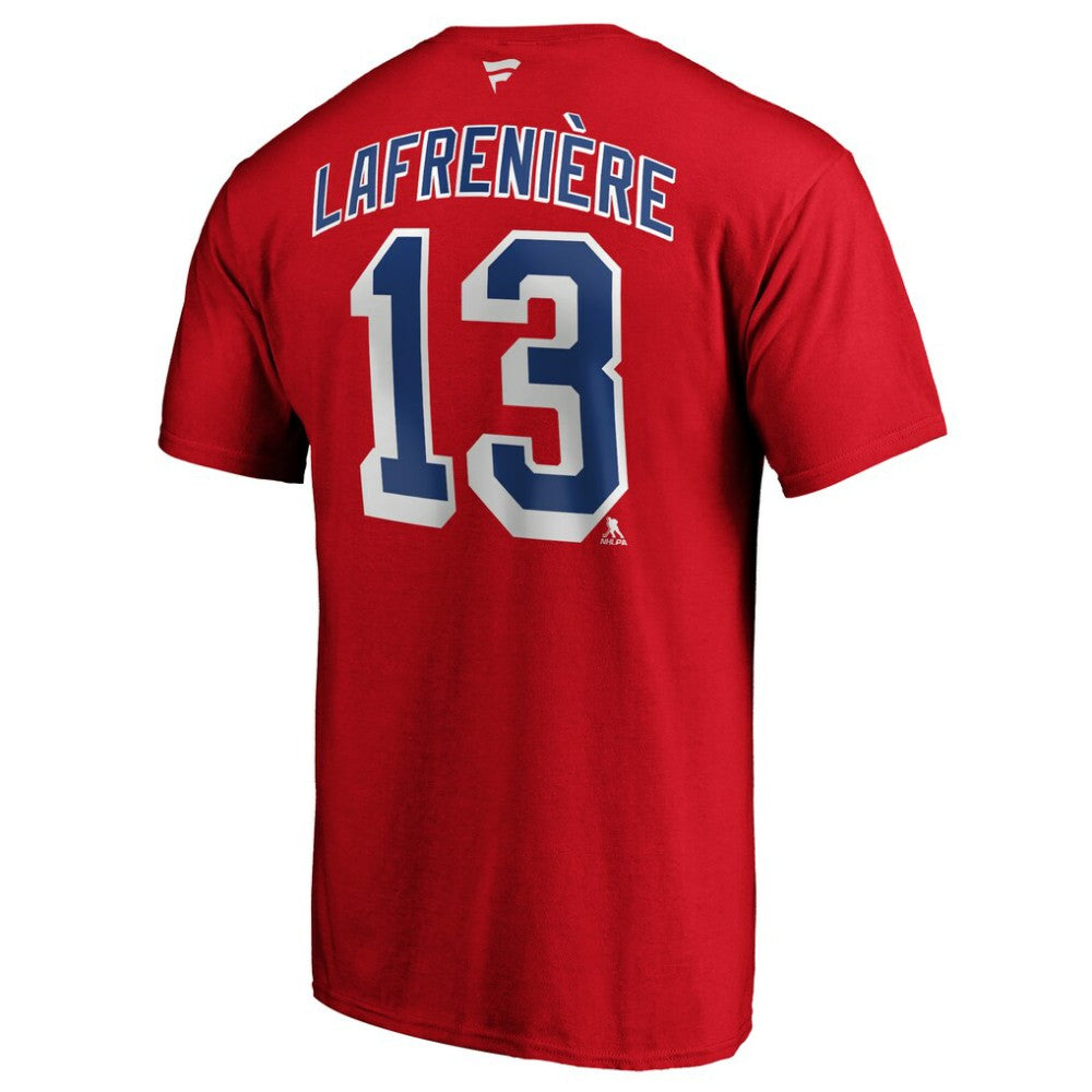 Alexis Lafrenière New York Rangers Fanatics Authentic Stack Name & Number T-Shirt Red