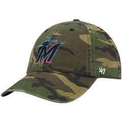 Miami Marlins Team Clean Up Adjustable Hat Camo | 47 brand