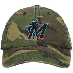 Miami Marlins Team Clean Up Adjustable Hat Camo | 47 brand