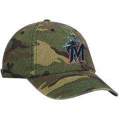Miami Marlins Team Clean Up Adjustable Hat Camo | 47 brand