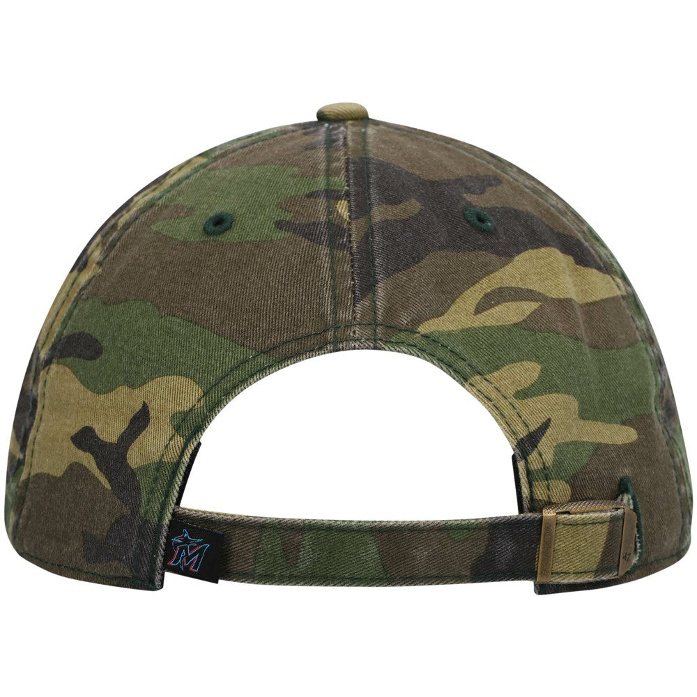 Miami Marlins Team Clean Up Adjustable Hat Camo | 47 brand