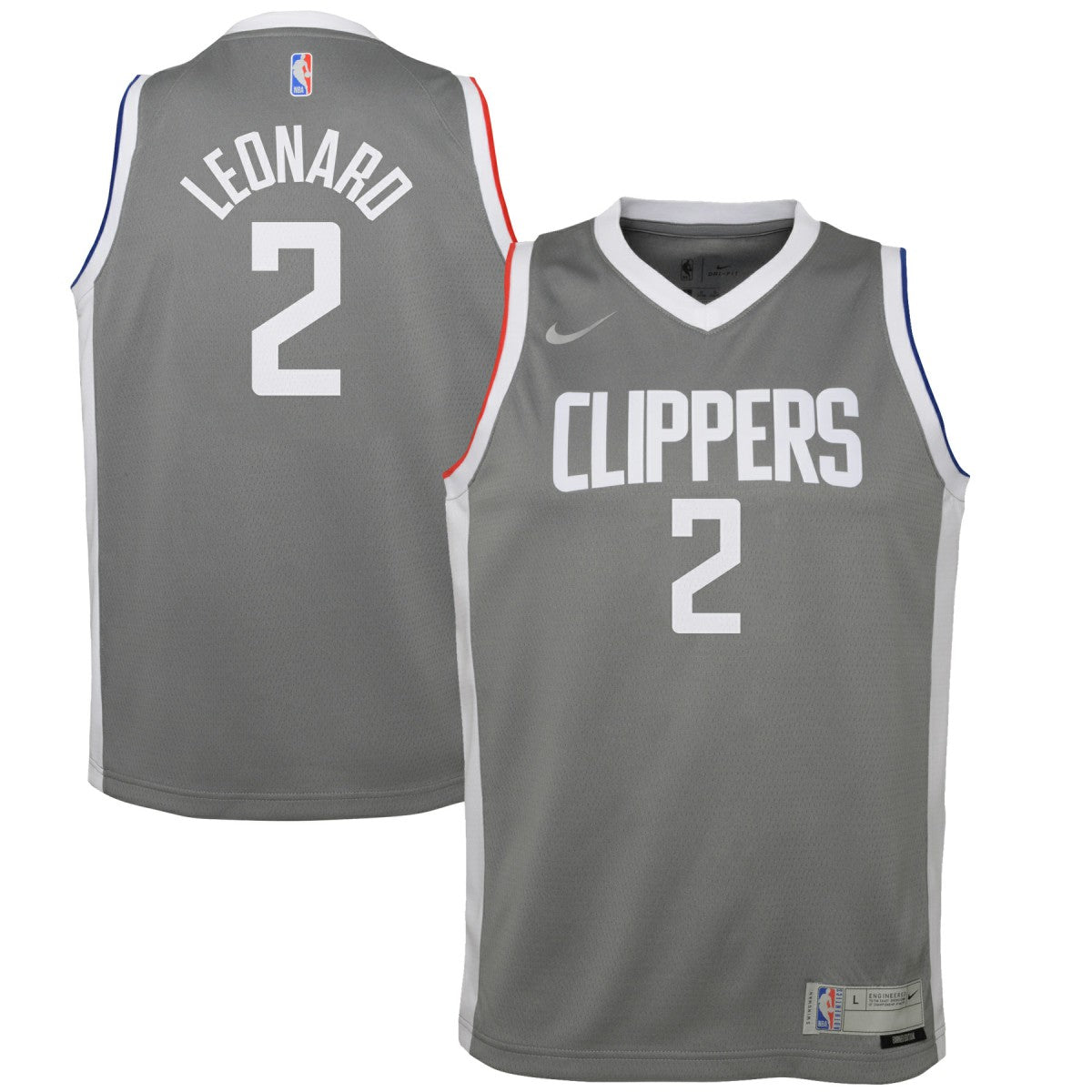 Kawhi Leonard LA Clippers Youth 2020/21 Swingman Player Jersey Gray - Earned Edition