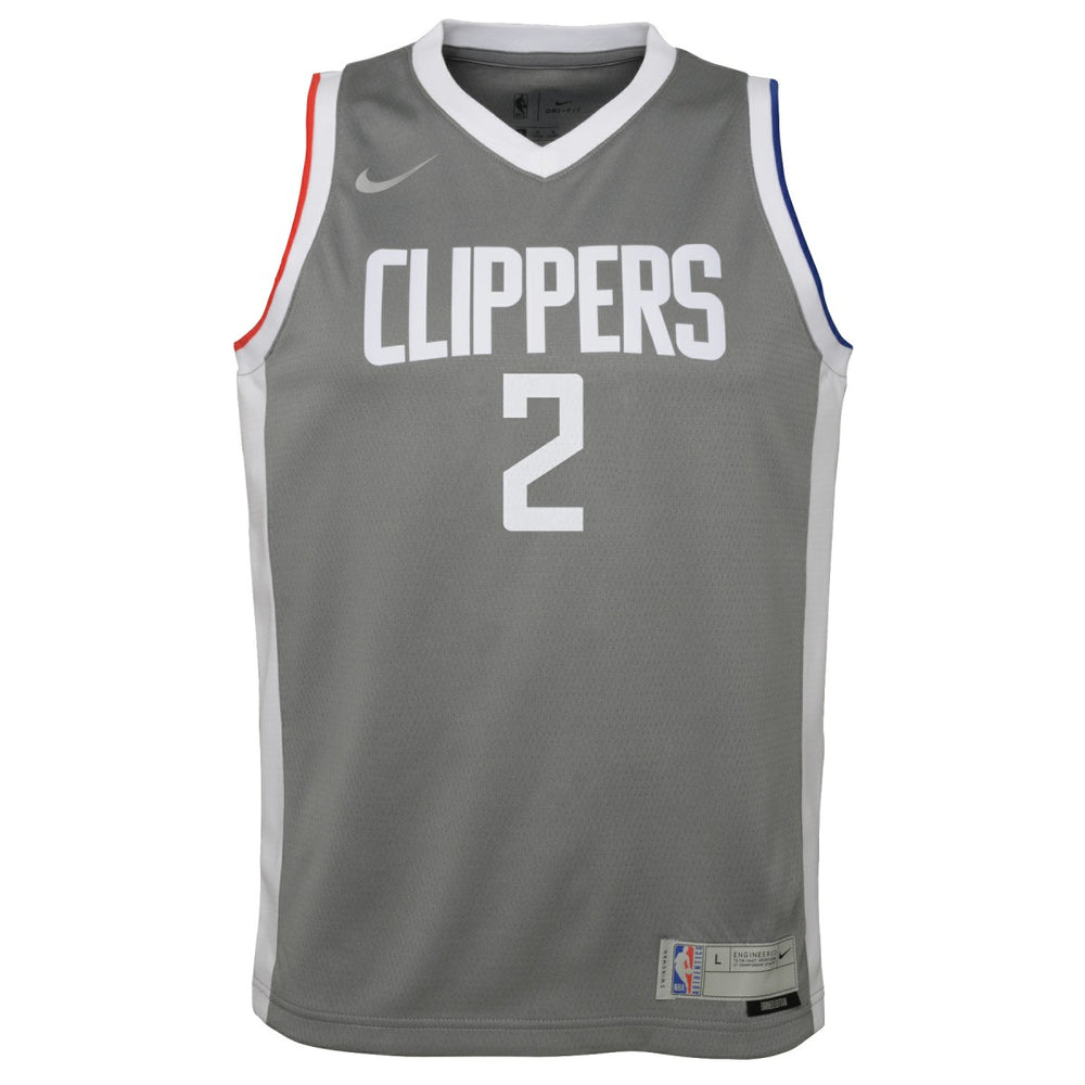 Kawhi Leonard LA Clippers Youth 2020/21 Swingman Player Jersey Gray - Earned Edition