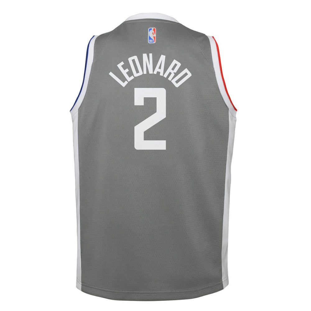 Kawhi Leonard LA Clippers Youth 2020/21 Swingman Player Jersey Gray - Earned Edition