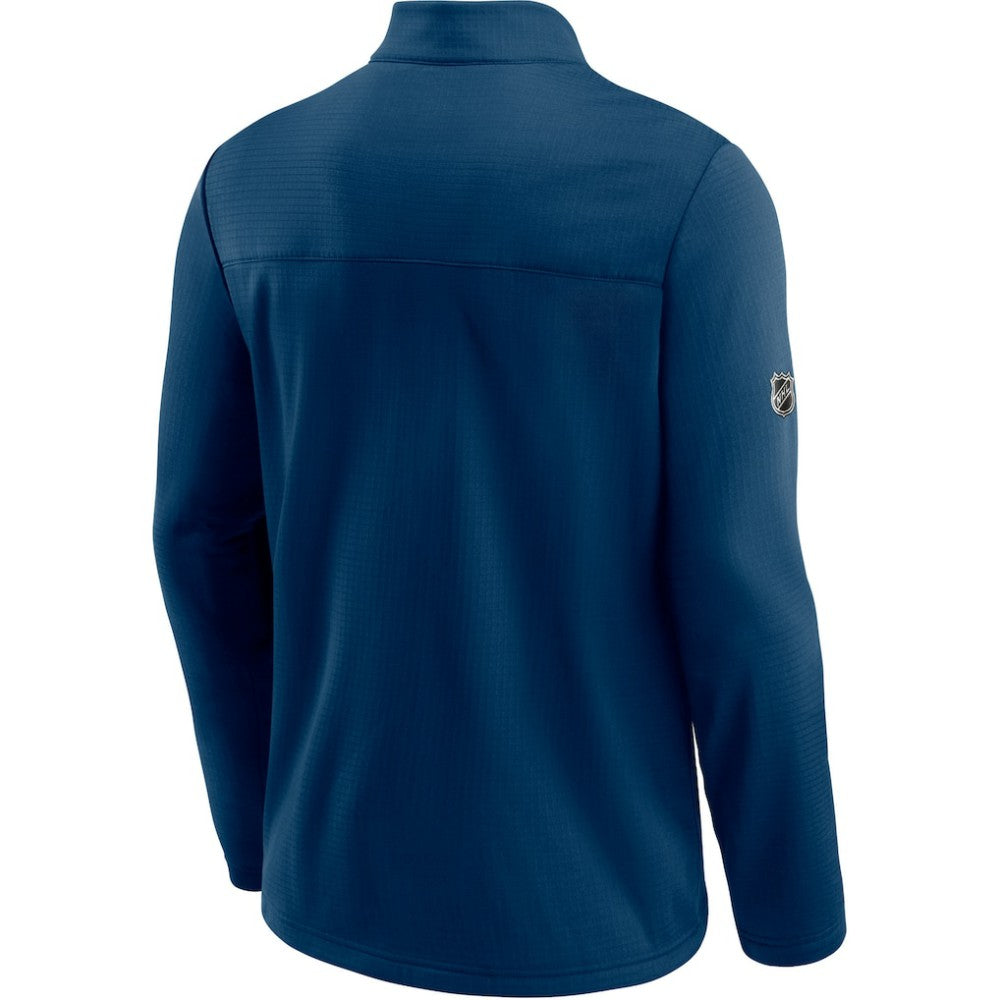 Seattle Kraken Fanatics Authentic Pro Travel and Training Quarter-Zip Jacket Deep Sea Blue