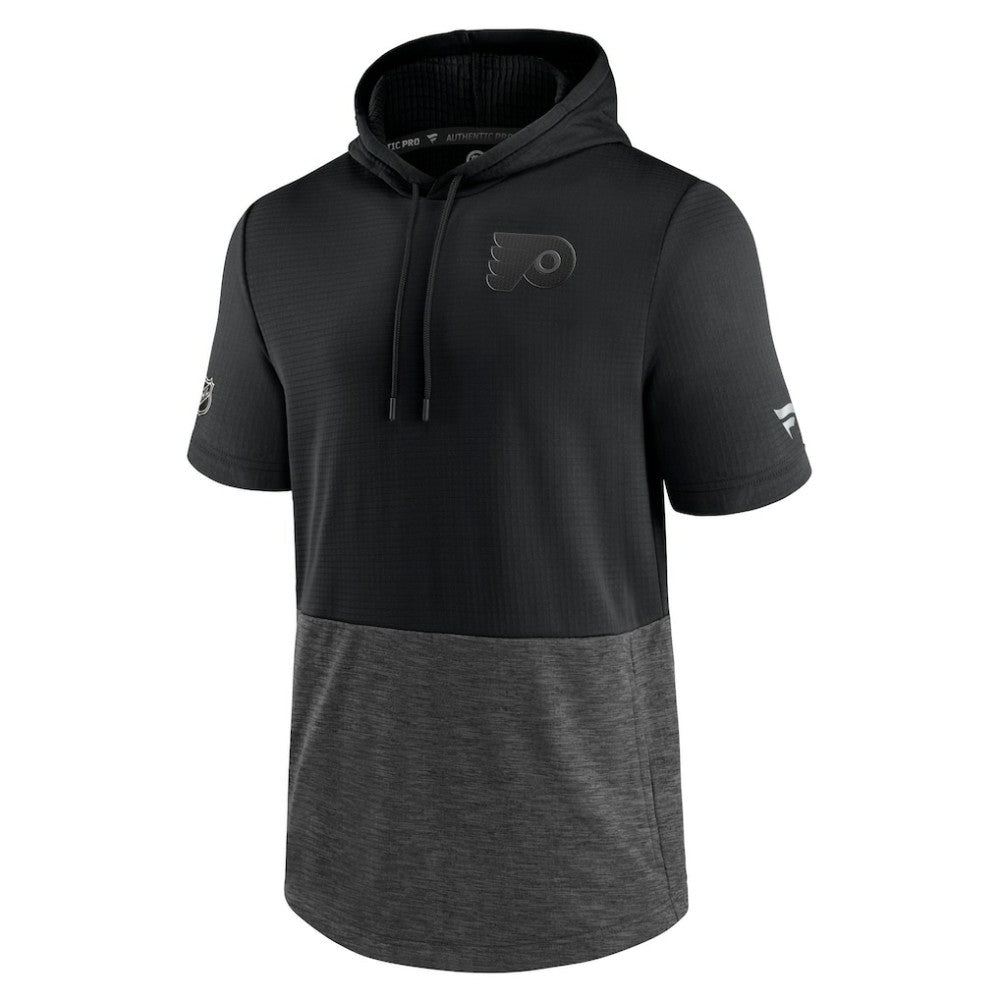 Philadelphia Flyers Fanatics Authentic Pro Travel and Training Short Sleeve Pullover Hoodie Black