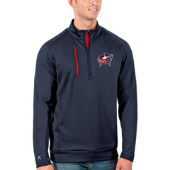 Columbus Blue Jackets Antigua Generation Quarter-Zip Pullover Jacket Navy/Red