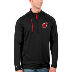 New Jersey Devils Antigua Generation Quarter-Zip Pullover Jacket Black/Red