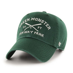 Boston Red Sox Green Monster Crossed Bat Clean Up Adjustable Hat Green | 47 brand