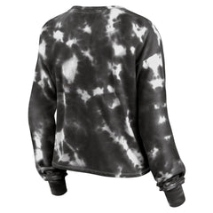 Chicago White Sox Women's Tie-Dye V-Neck Pullover Cropped Tee White/Black