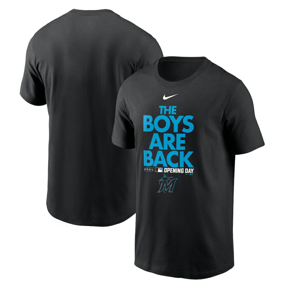 Miami Marlins 2021 Opening Day Phrase T-Shirt Black | Nike