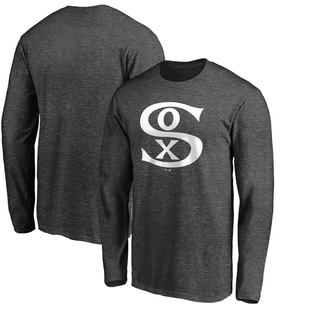 Chicago White Sox Cooperstown Collection Huntington Logo Long Sleeve T-Shirt Charcoal