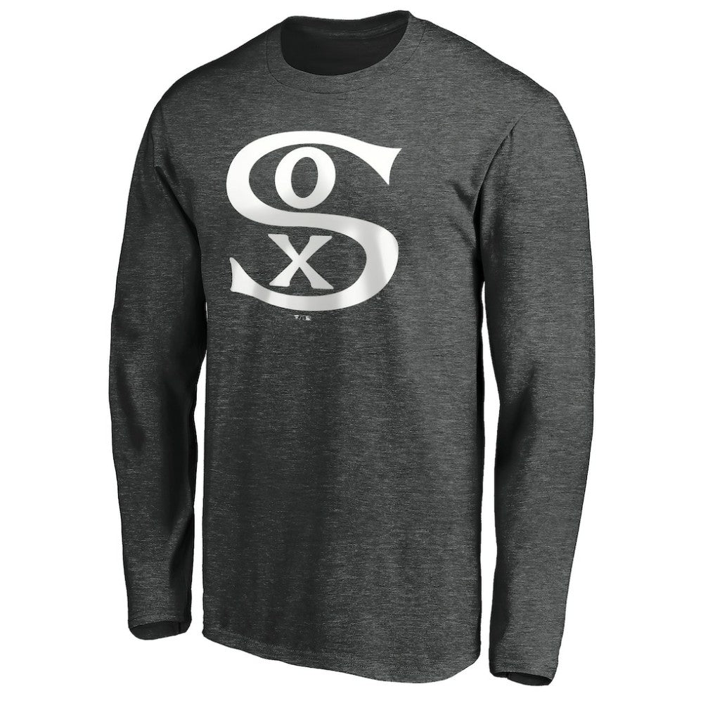 Chicago White Sox Cooperstown Collection Huntington Logo Long Sleeve T-Shirt Charcoal