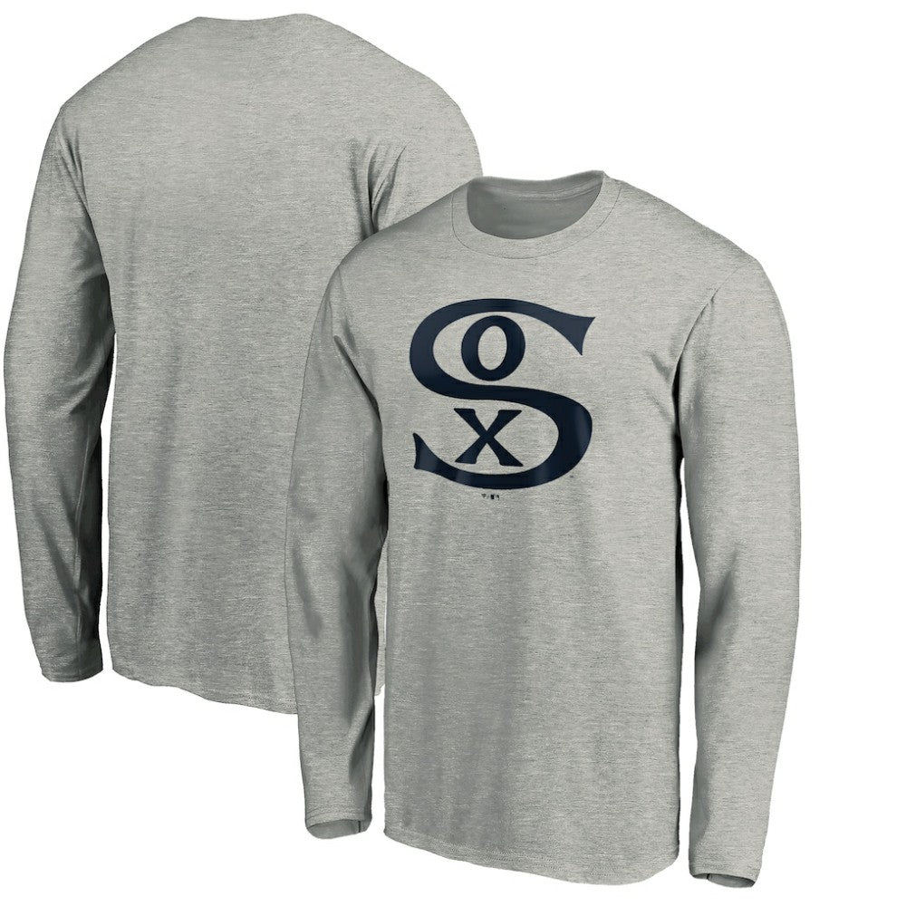 Chicago White Sox Cooperstown Collection Huntington Logo Long Sleeve T-Shirt Heathered Gray
