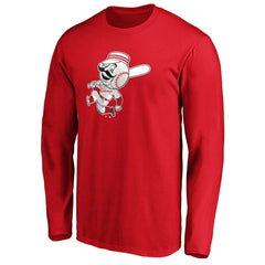 Cincinnati Reds Cooperstown Collection Huntington Logo Long Sleeve T-Shirt Red