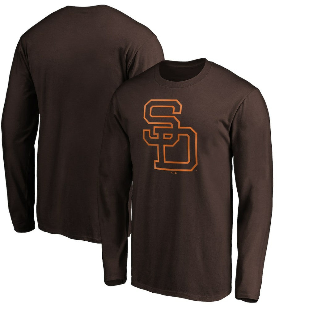 San Diego Padres Cooperstown Collection Huntington Logo Long Sleeve T-Shirt Brown