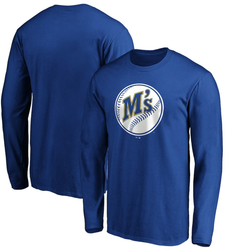 Seattle Mariners Cooperstown Collection Huntington Logo Long Sleeve T-Shirt Royal