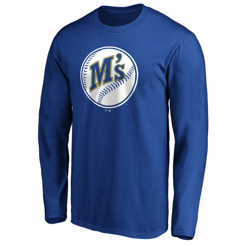 Seattle Mariners Cooperstown Collection Huntington Logo Long Sleeve T-Shirt Royal