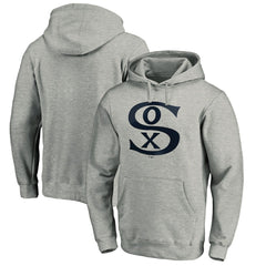 Chicago White Sox Cooperstown Collection Huntington Logo Fitted Pullover Hoodie Heather Gray