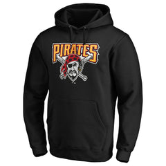 Pittsburgh Pirates Cooperstown Collection Huntington Logo Fitted Pullover Hoodie Black