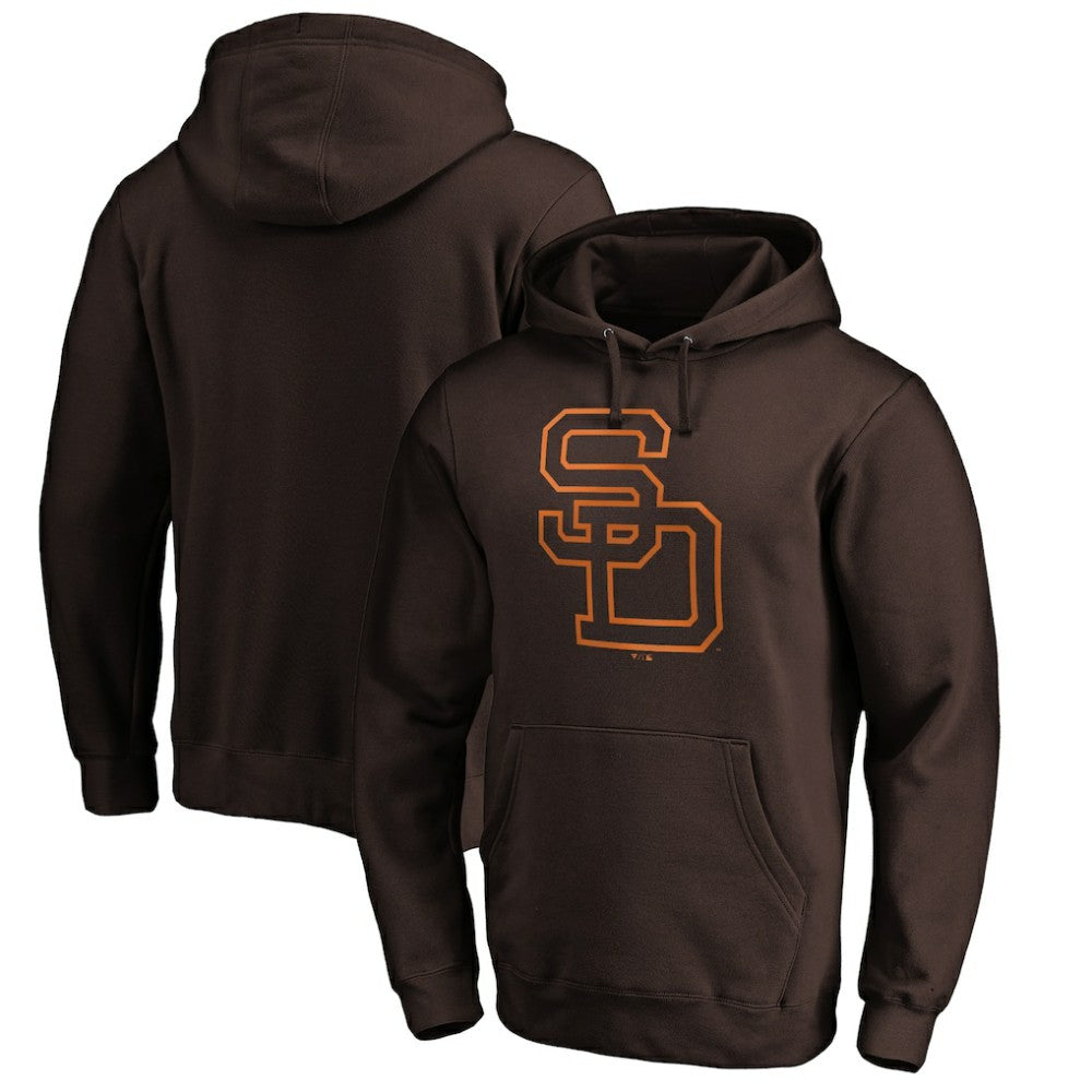 San Diego Padres Cooperstown Collection Huntington Logo Fitted Pullover Hoodie Brown