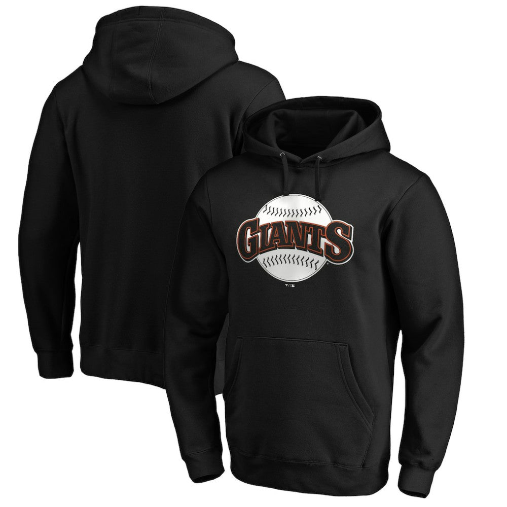 San Francisco Giants Cooperstown Collection Huntington Logo Fitted Pullover Hoodie Black